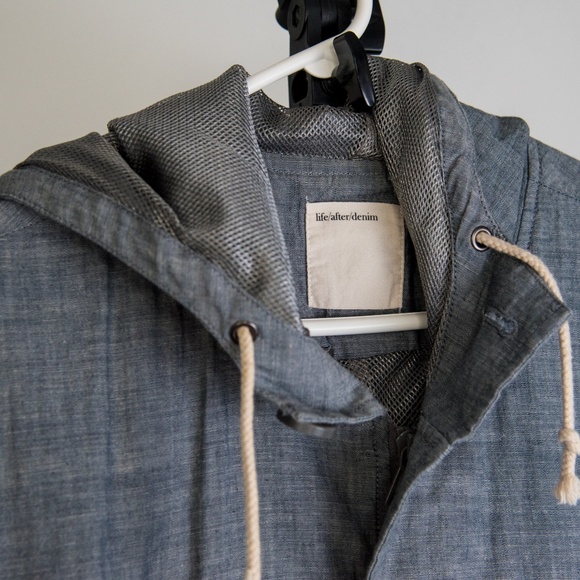 Life After Denim Jacket Blue Hood Zipper - Picture 3 of 3